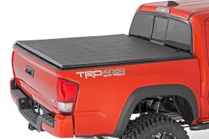 Toyota Tacoma Soft Tri-Fold Bed Cover - Rough Country - Tri-Fold, Vinyl, All-Weather Seal - '16-'24